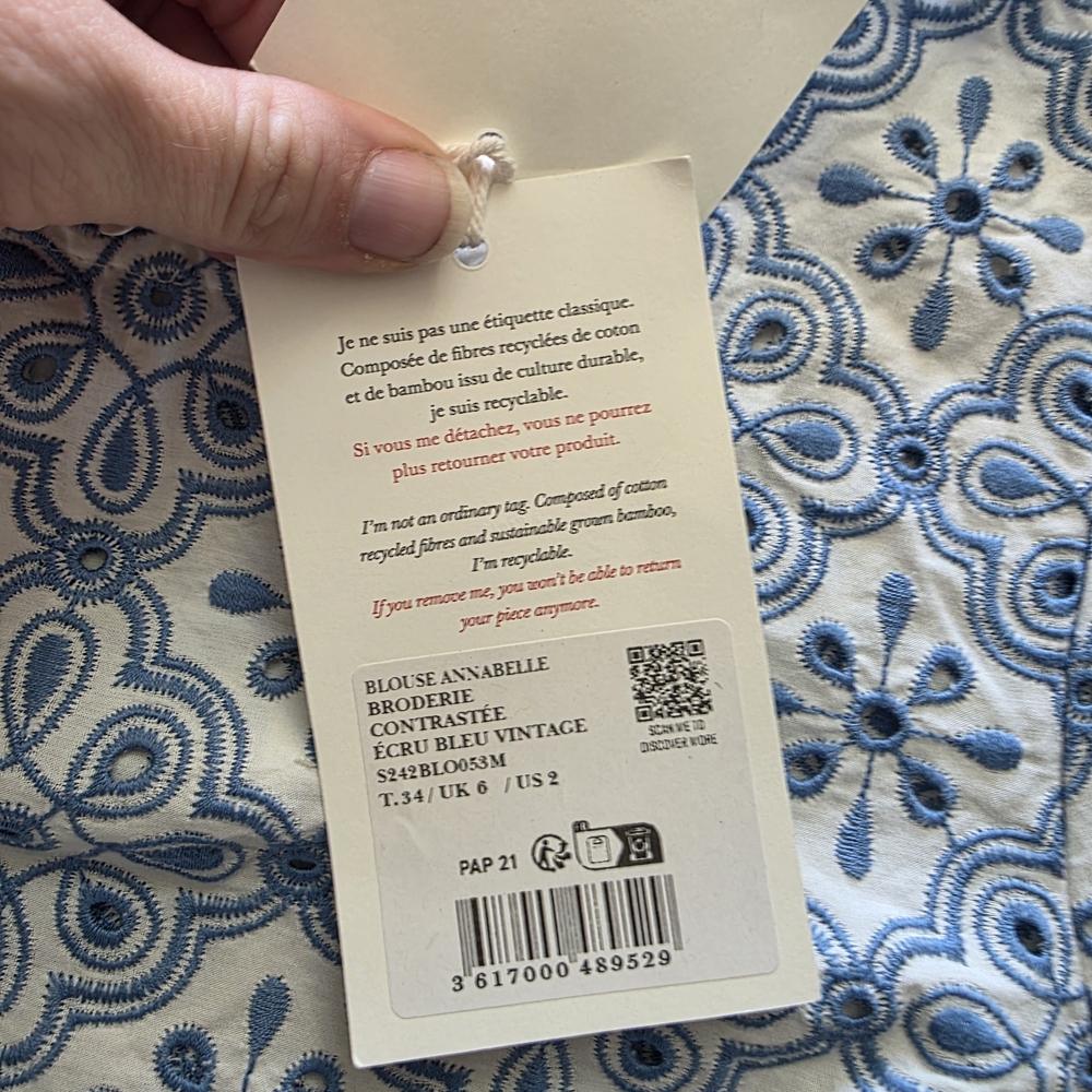 NWT Sézane Annabelle Blouse - Picture 8 of 9